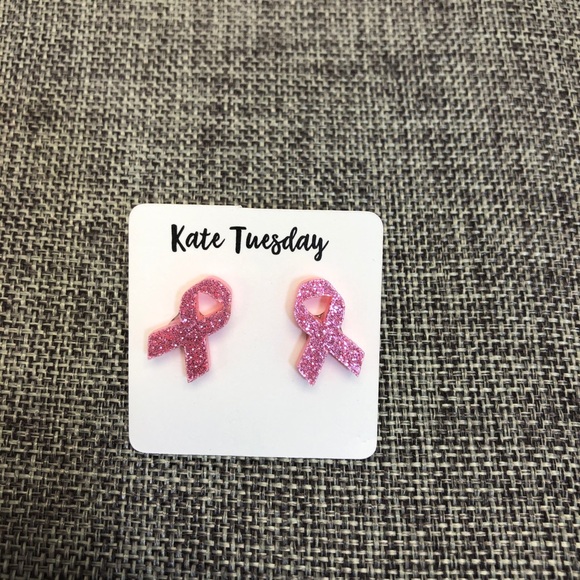 Jewelry - 5/$20 breast cancer awareness pink glitter